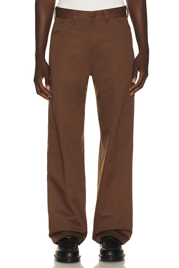 view 1 of 6 PANTALON EN TWILL UNION LOOSE STRAIGHT in Timber Brown