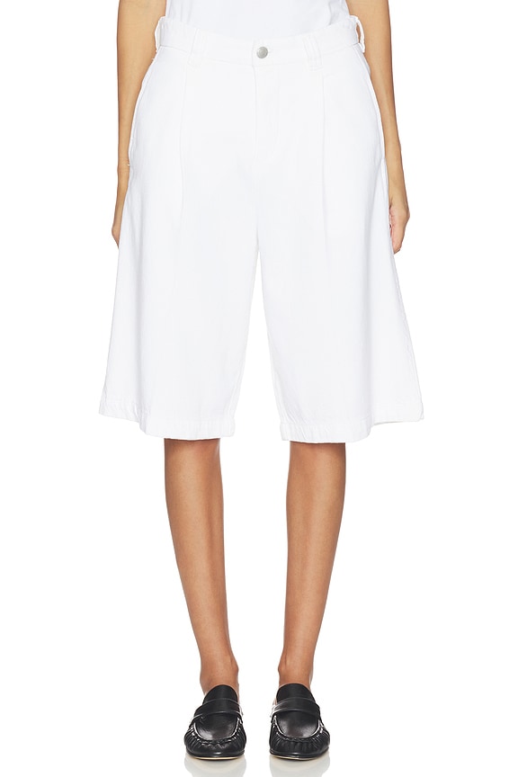 view 1 of 6 Hepburn Aura High Rise Denim Short in White Aura