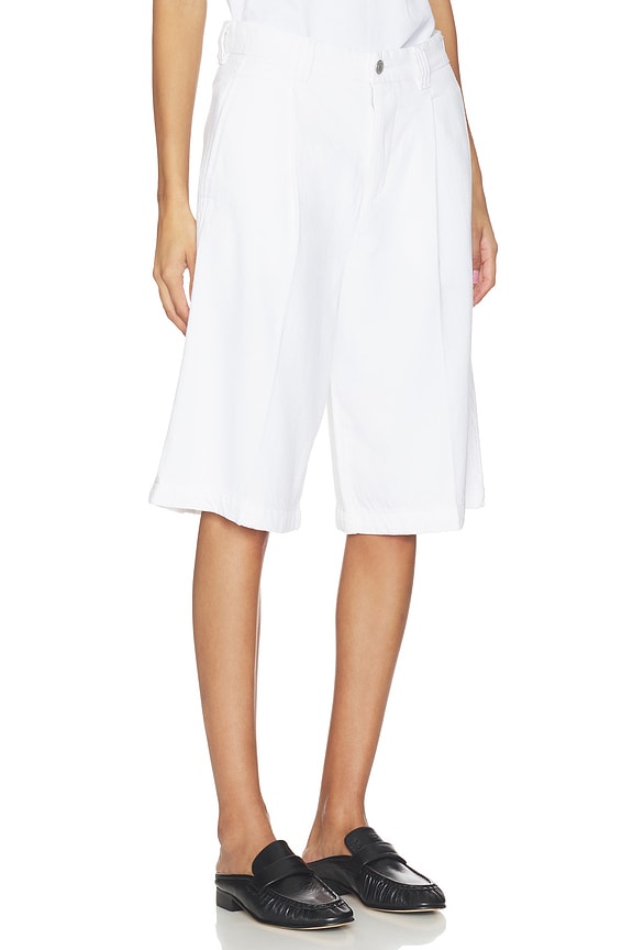 view 2 of 6 Hepburn Aura High Rise Denim Short in White Aura