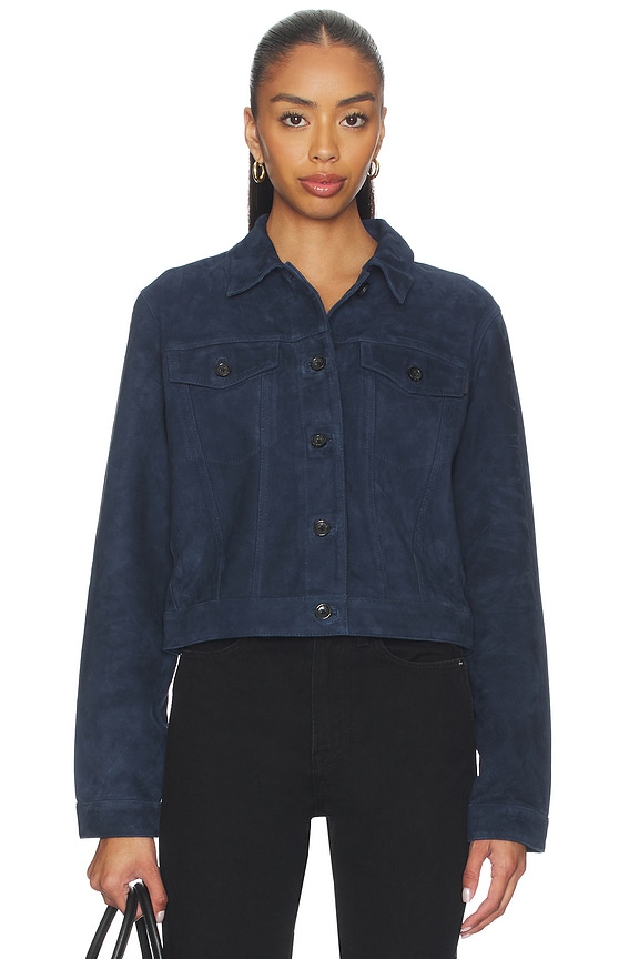 view 2 of 5 КУРТКА VIKA in Navy Suede