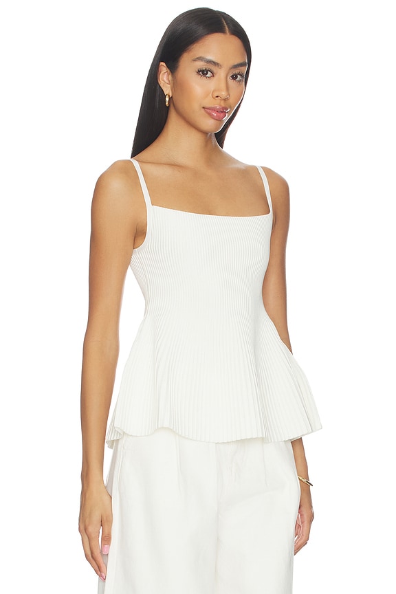 view 2 of 5 Peplum Tank Top in White