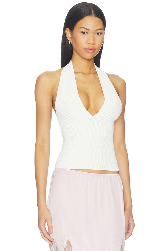 view 2 of 4 Halter Top in White