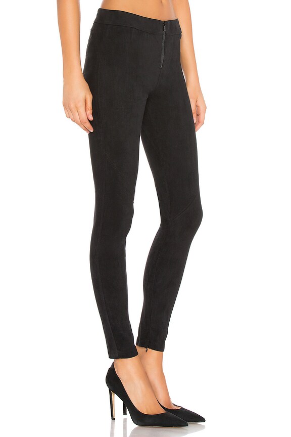 view 2 of 4 Front Zip Suede Legging in Classic Black