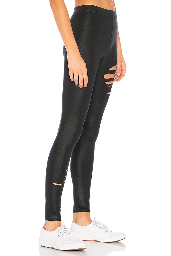 view 2 of 4 Coated Ripped Legging in Black