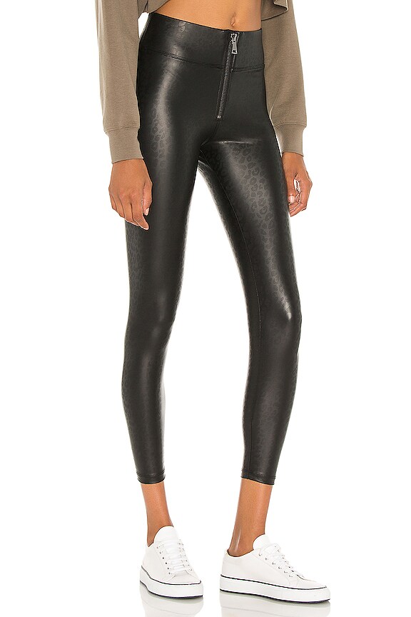 view 2 of 5 Layla High Waist Front Zip Legging in Black Leopard