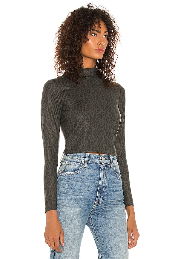 view 2 of 4 Mock Neck Crop Top in Olive