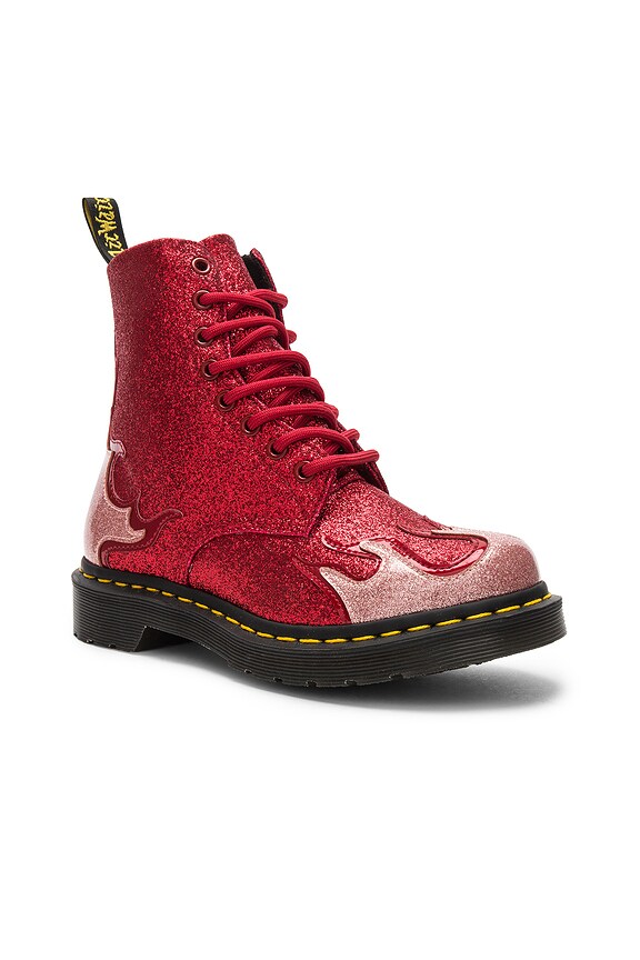 view 2 of 5 1460 Pascal Flame Boot in Pink & Red