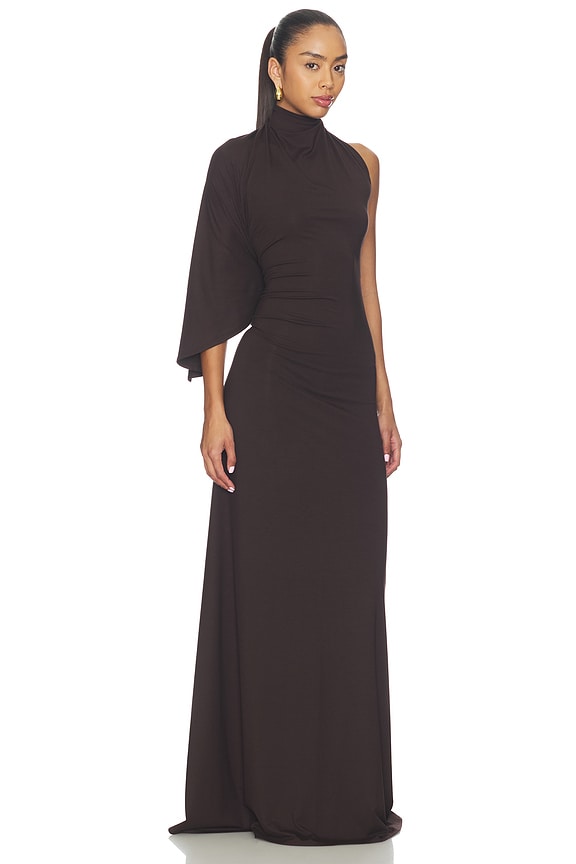 view 2 of 4 VESTIDO DE CAMISA CON MANGAS MAIA in Brown