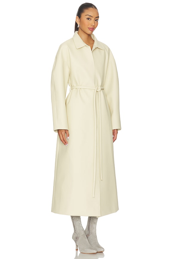 view 2 of 3 Oversized Coat in Butter Yellow