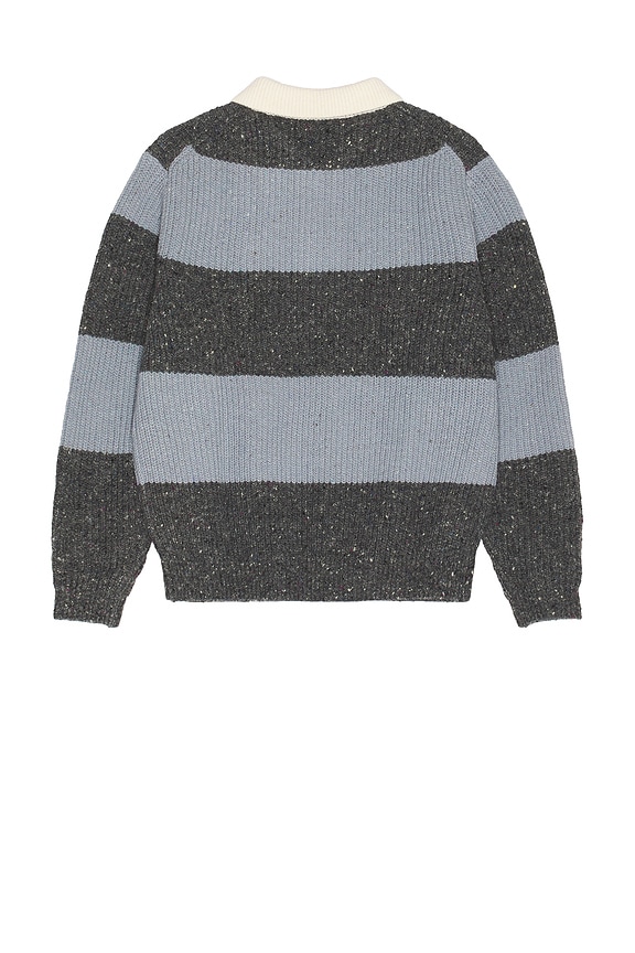 view 2 of 5 Chunky Rugby Sweater in Soft Blue & Grey