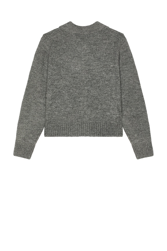 view 2 of 3 Open Collar Knit Cardigan in Melange Grey