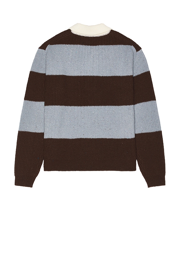view 2 of 3 Rugby Sweater in Soft Blue & Brown