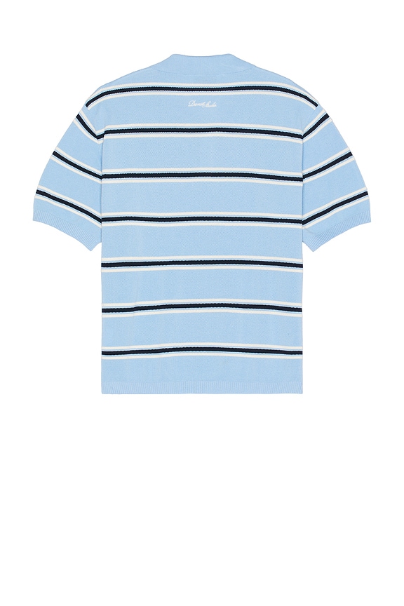 view 2 of 4 Polo Top in Sky Blue & Cream