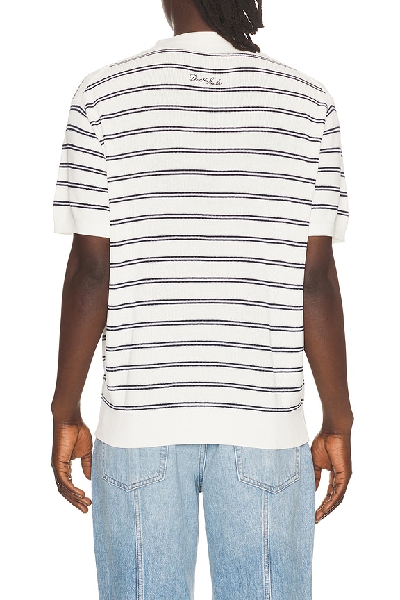 view 2 of 5 Striped Polo in Off White