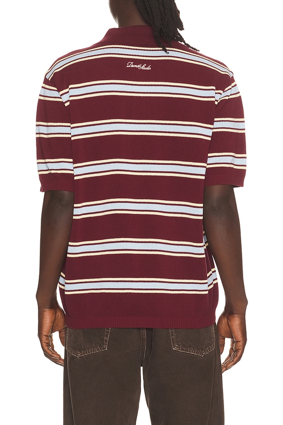 view 2 of 5 Multi Striped Polo in Burgundy & Sky Blue