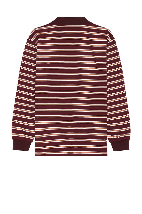 view 2 of 4 Multi Stripe Long Sleeve Tee in Burgundy Stripe