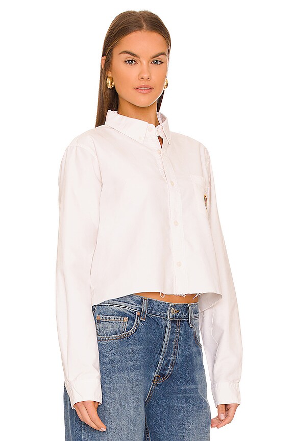 view 2 of 5 Cropped Oxford Shirt in Almond Oil