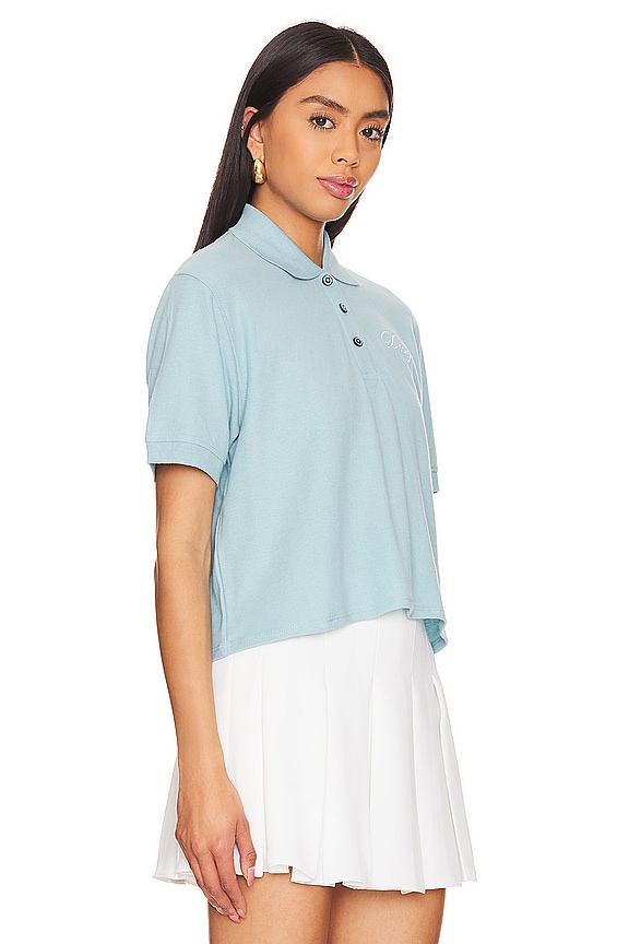 view 2 of 5 Cropped Polo Top in Blue