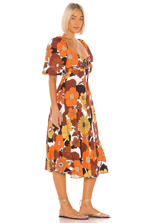 view 2 of 3 Mor Dress in Orange Brown Flower