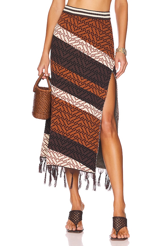 view 1 of 4 JUPE MIDI ACHA in Tan Combo