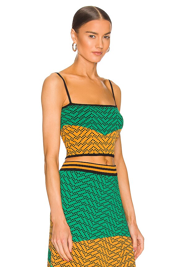 view 2 of 4 Bebe Top in Green Orange Combo