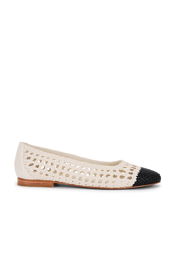 view 1 of 5 Catia Flat in Bone & Black Woven Stella