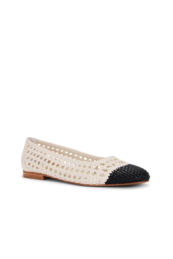 view 2 of 5 Catia Flat in Bone & Black Woven Stella
