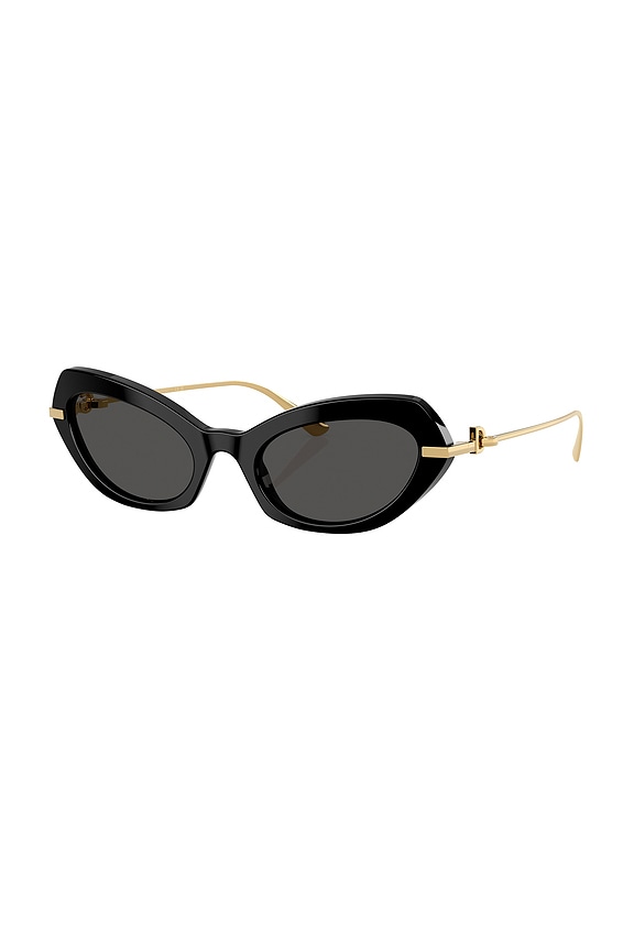 view 2 of 3 Narrow Oval Sunglasses in Black