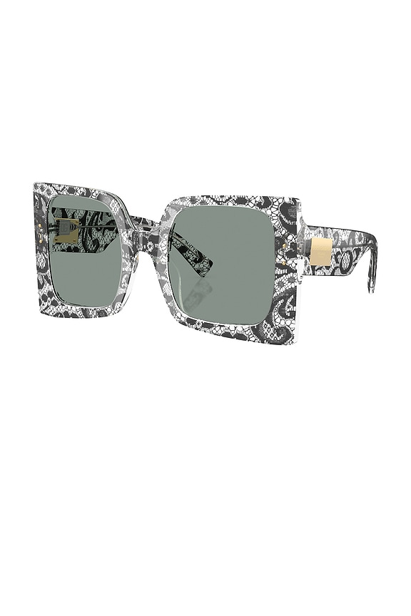 view 2 of 3 Oversized Square Sunglasses in Black Lace