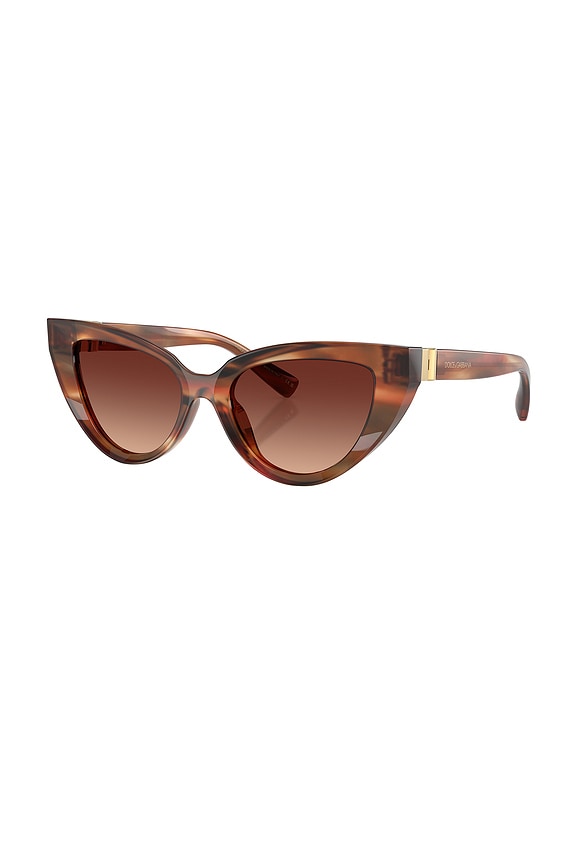 view 2 of 3 Cat Eye Sunglasses in Striped Brown