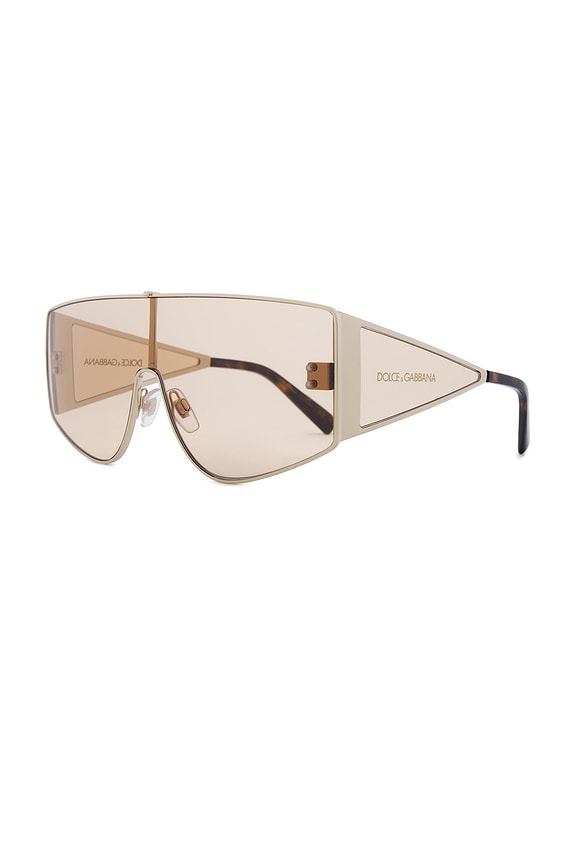 view 2 of 3 Shield Sunglasses in Gold