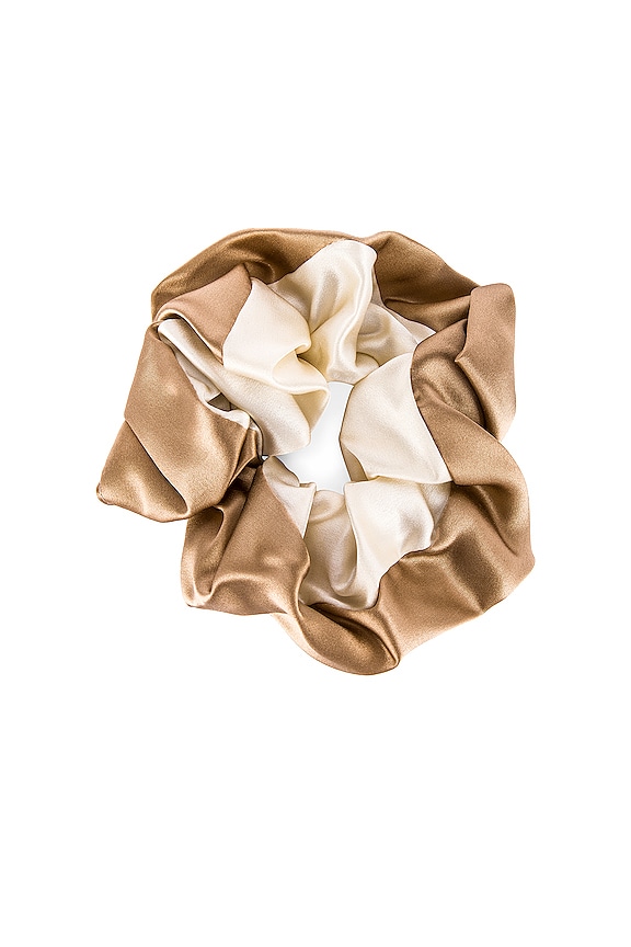 view 2 of 2 2 Tone Chiquita Scrunchie in Creme & Sand