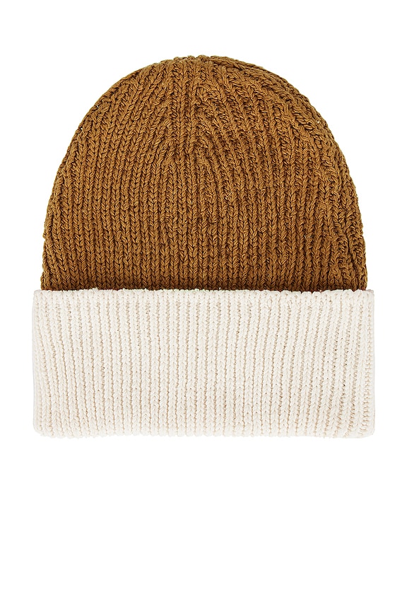 view 2 of 3 Two-Tone Beanie in Cocoa & Creme