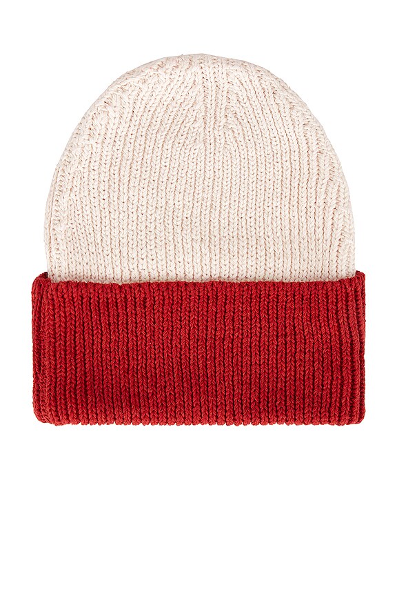 view 2 of 3 Two-Tone Beanie in Creme & Currant