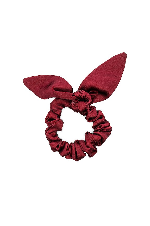 view 2 of 2 Chiquita Silk Scrunchie in Burgundy