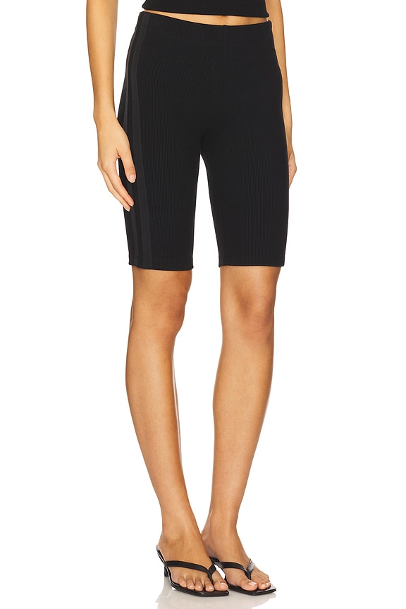 view 2 of 6 Rib Satin Racer Short in Jet