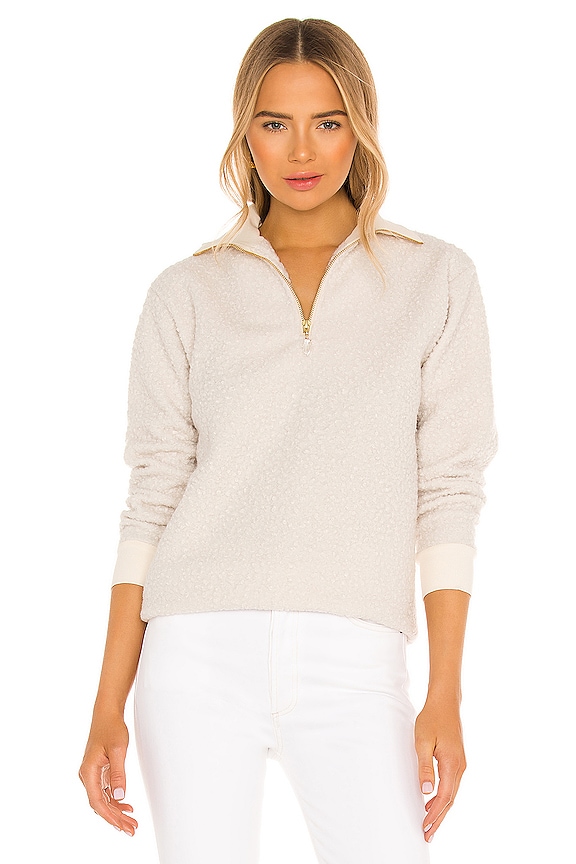 view 1 of 4 Curly Half Zip Pullover in Creme