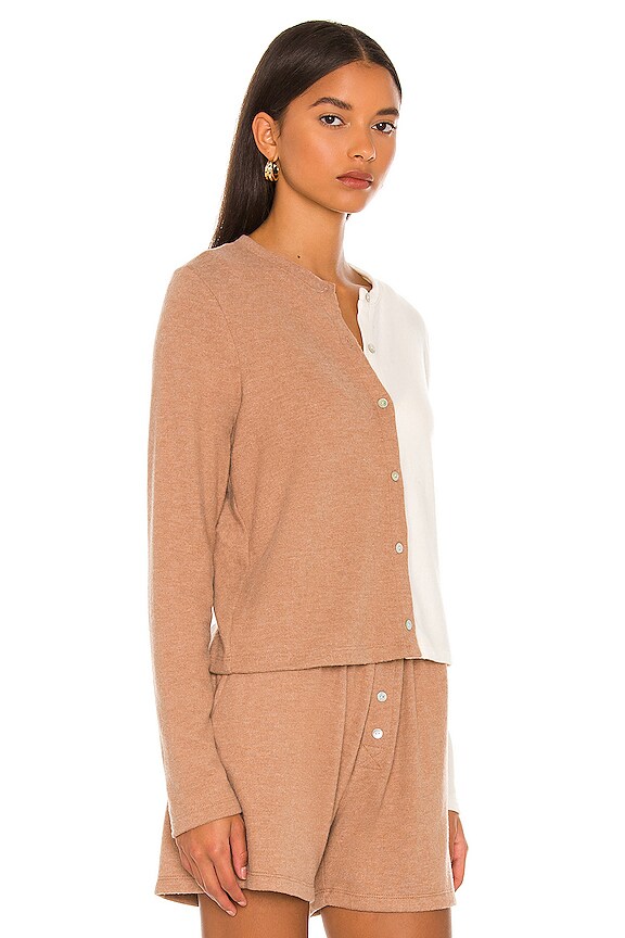 view 2 of 4 Duo Sweater Cardigan in Creme & Camel