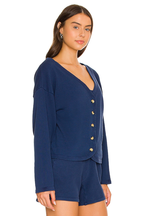 view 2 of 4 Ribbed Cardigan in Navy