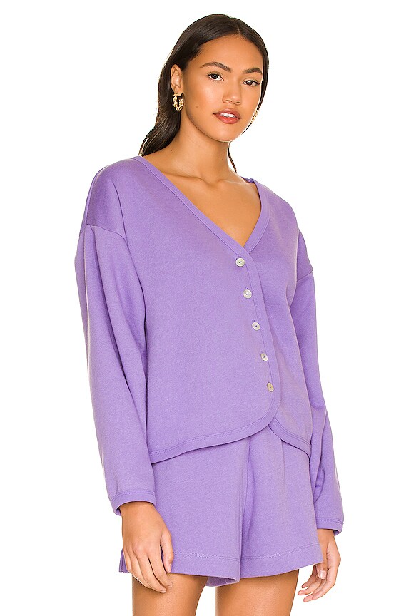 view 2 of 4 Eco Fleece Cardi in Lavender