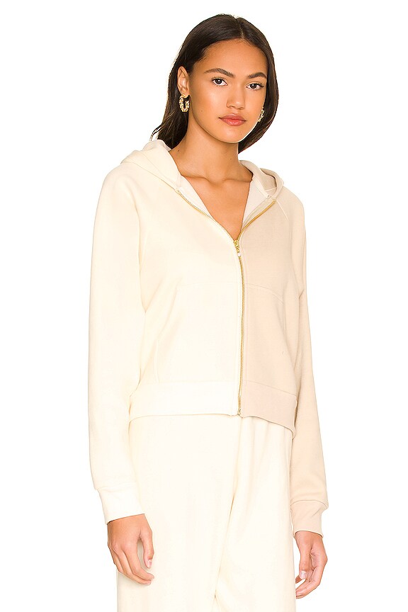 view 2 of 5 Eco Fleece Duo Zip Up in Creme & Stone