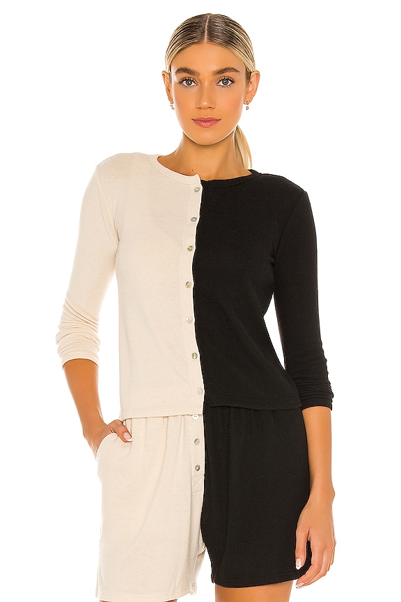 view 2 of 6 Duo Sweater Cardi in Creme & Black