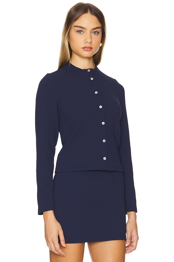 view 2 of 4 The Box Weave Stretch Cardi in Navy