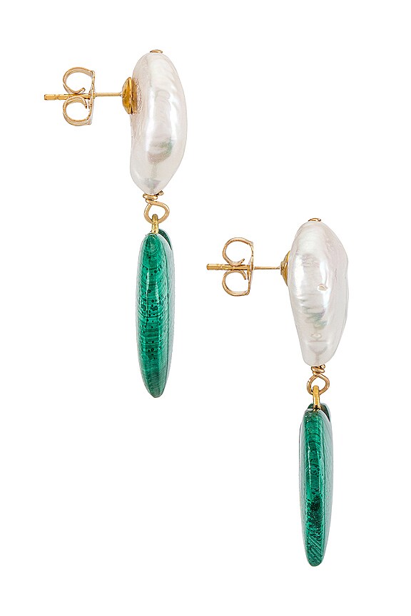 view 2 of 3 Gem Drop Earring in Malachite