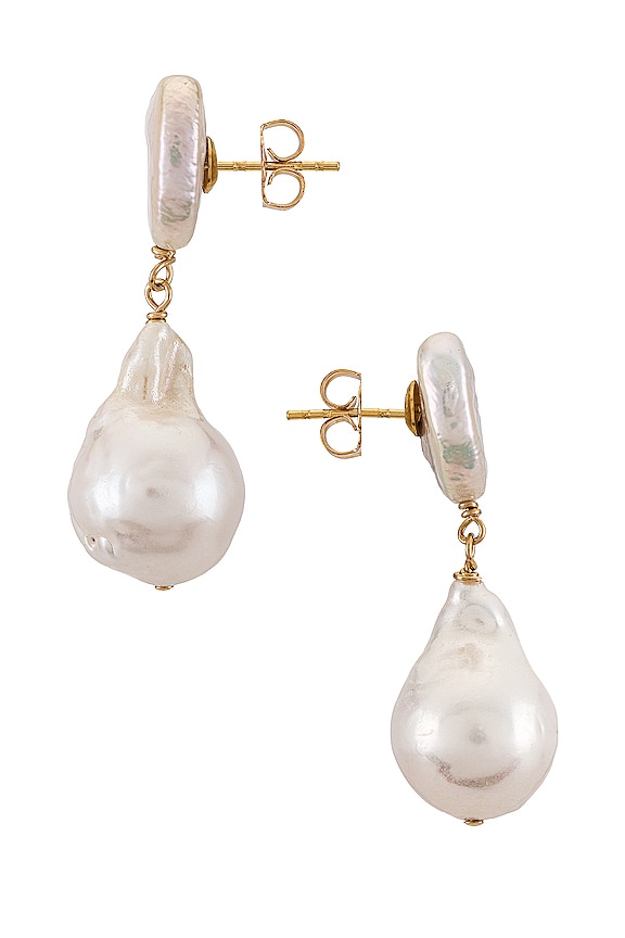 view 2 of 3 June Drop Earring in White Heart