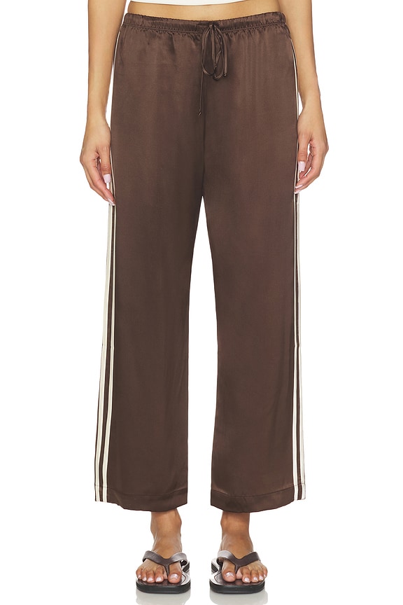 view 2 of 6 The Silk Stripe Crop Pant in Espresso