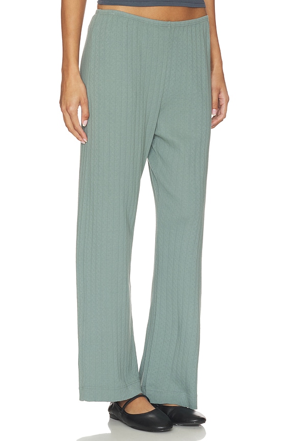 view 2 of 6 The Pointelle Simple Crop Pant in Sage