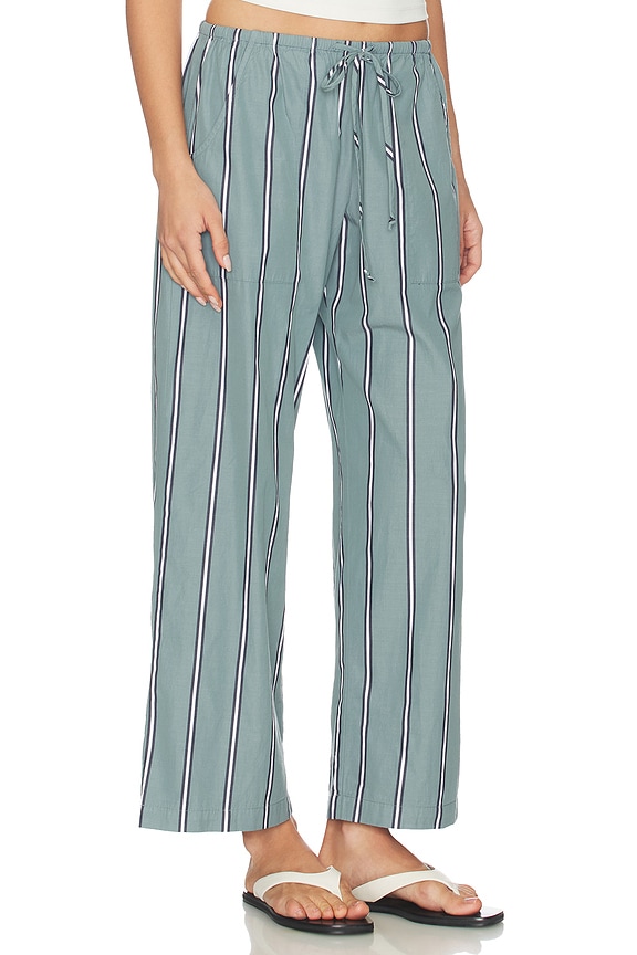view 2 of 6 The Pop Stripe Drawstring Pant in Sage Stripe