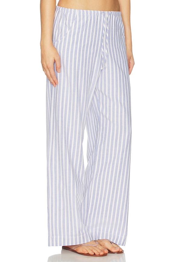 view 2 of 6 The Oxford Stripe Drawstring Pant in Butter Stripe
