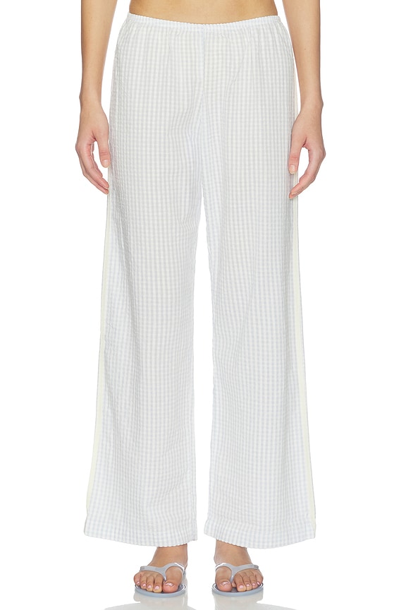 view 2 of 7 PANTALON CROPPED THE COTTON GINGHAM STRIPE CROP PANT in Cloud
